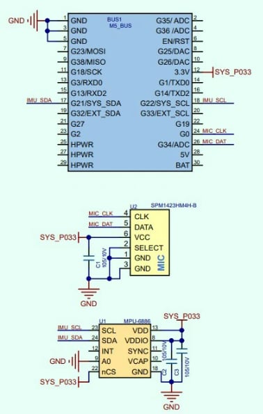 回路図 - M5Stack Core2 ESP32 IoT開発キット
